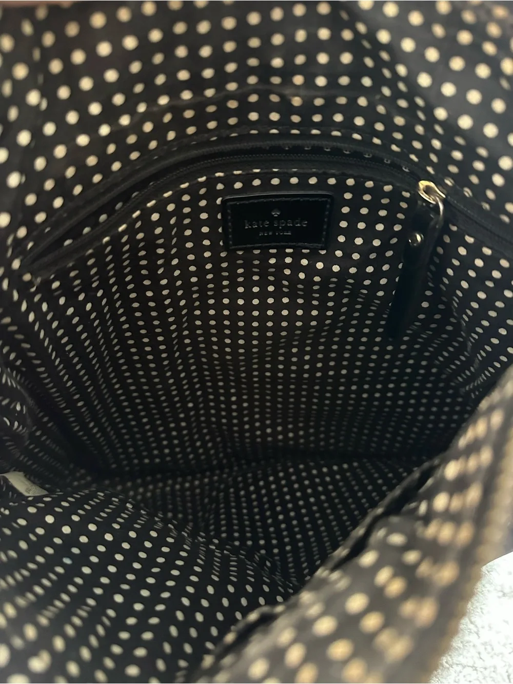 kate spade Black Nylon Shoulder Bag with Patent Trim